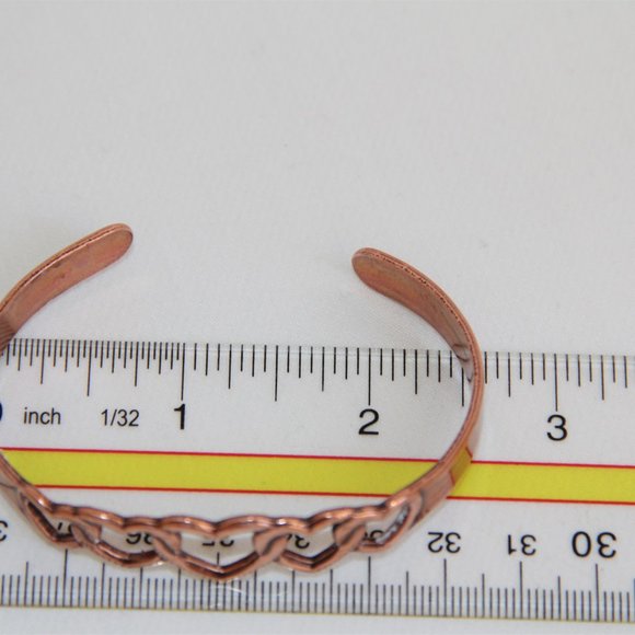 WM co Copper Linked Heart Cuff Bracelet - Picture 9 of 11